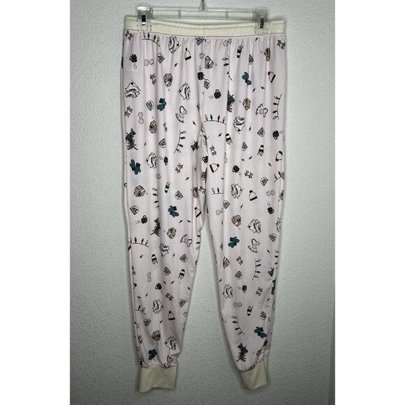 Kate Spade Pajama Set Womens M Henley Jogger Pink Winter Dog Print Top Pants - Picture 5 of 16